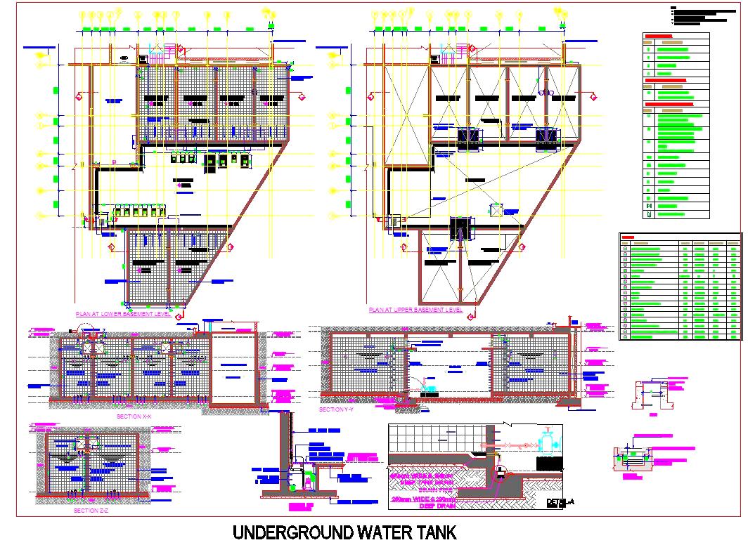 Underground Water Tank for Multi-Storey Projects- DWG Design